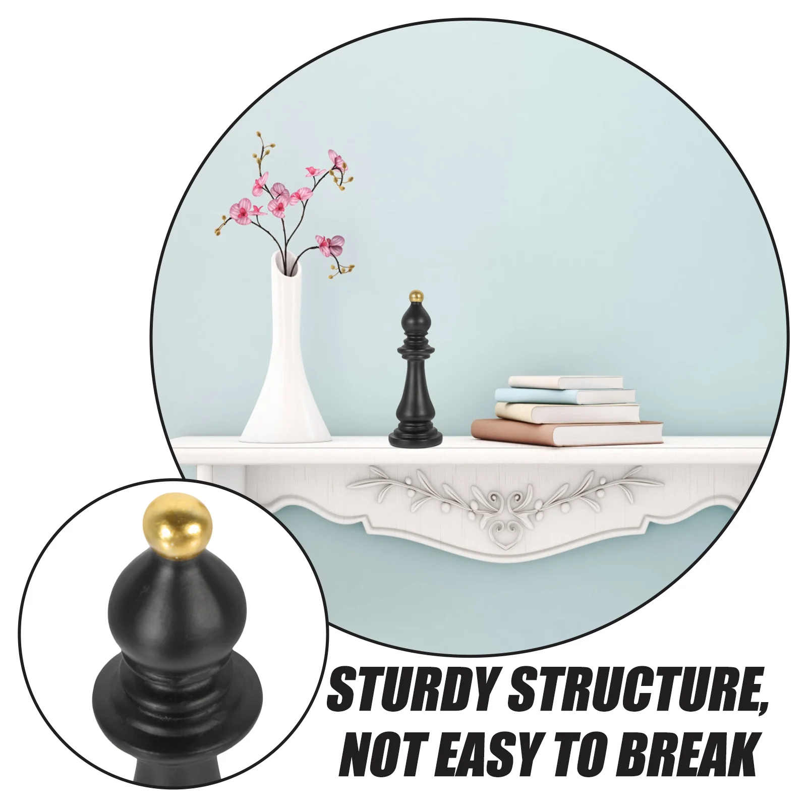 

Chic Resin Chess Decor Stylish Desktop Sculpture Creative Housewarming Gift Home Office Cabinet Desktop Resin Chess