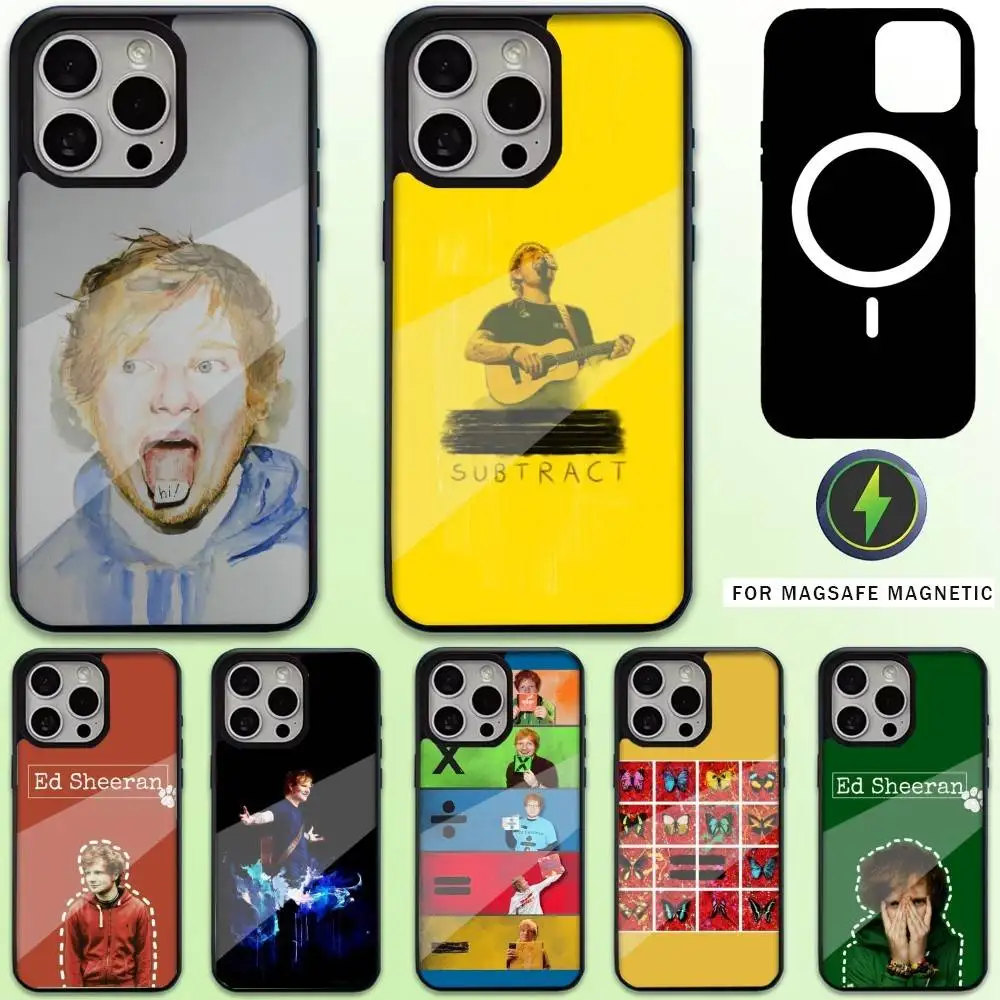 

Singer E-Ed Sheeran Phone Case For iPhone17,16,15,14,13,12,11 Plus,Pro Max Magnetic For Magsafe Wireless Charging