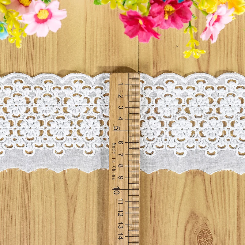 5 Yards/Lot Breite 8-14 cm Bettwäsche und Vorhang Nähmaterialien Baumwolle bestickte Spitze Stoff handgemachte DIY Nähen Spitzenbesatz RS4434 – Detail 4