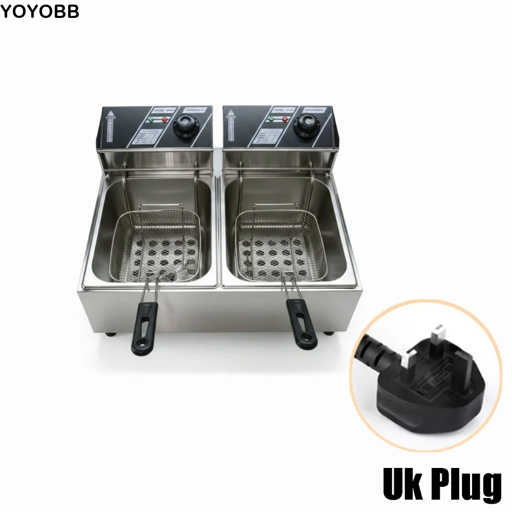 6L Electric Deep Fryer 1200W 3D Surround Heating Stainless Steel Electric Fryer Automatic Power-off 2 - 3 People Air Fryer