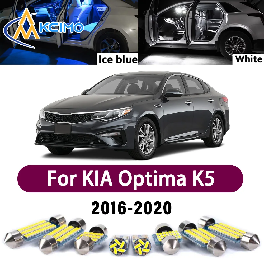 

High Lumen CANBUS Error Free LED Interior Light Kit For KIA Optima K5 2016-2020 Map Door Trunk Reading Dome Lamp Bulbs Set