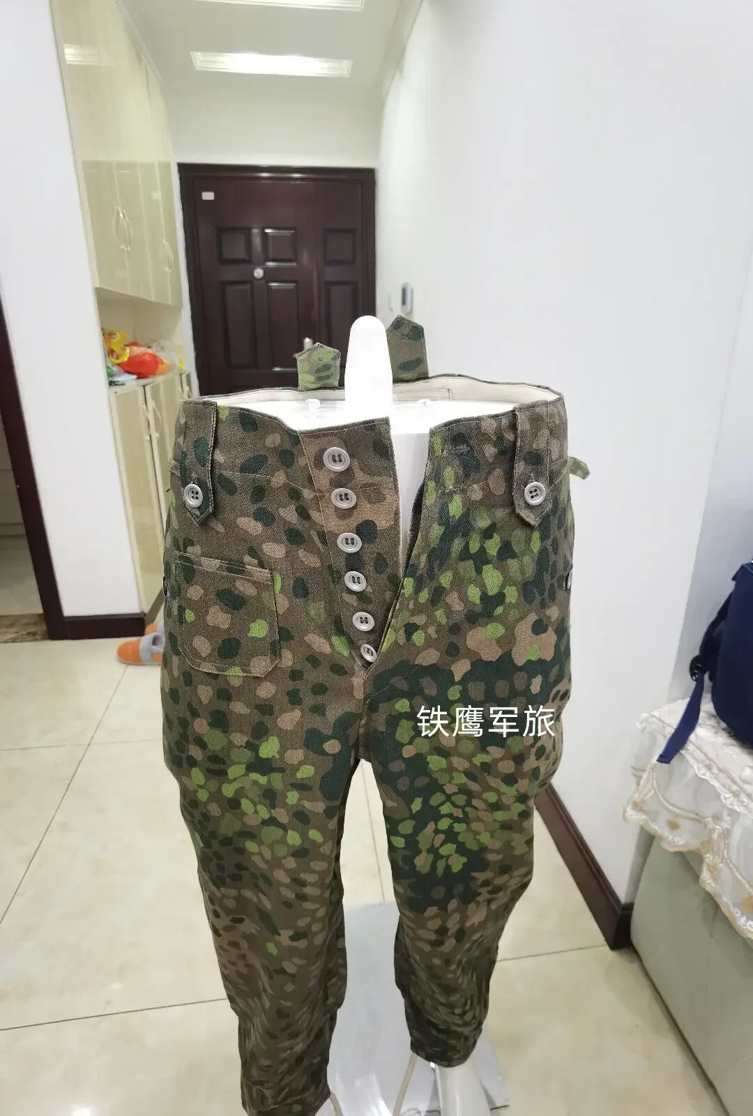 WW2 독일 육군 리넨 HBT DOT 44 PEA CAMO M43 필드 튜닉 & 바지 정장 군복