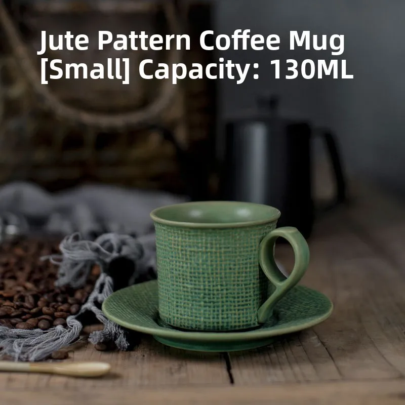 Japanese Style Ceramic Coffee  And Plate Set Handmade Thick Glazed CoffeeFine Latte Italian Espresso
