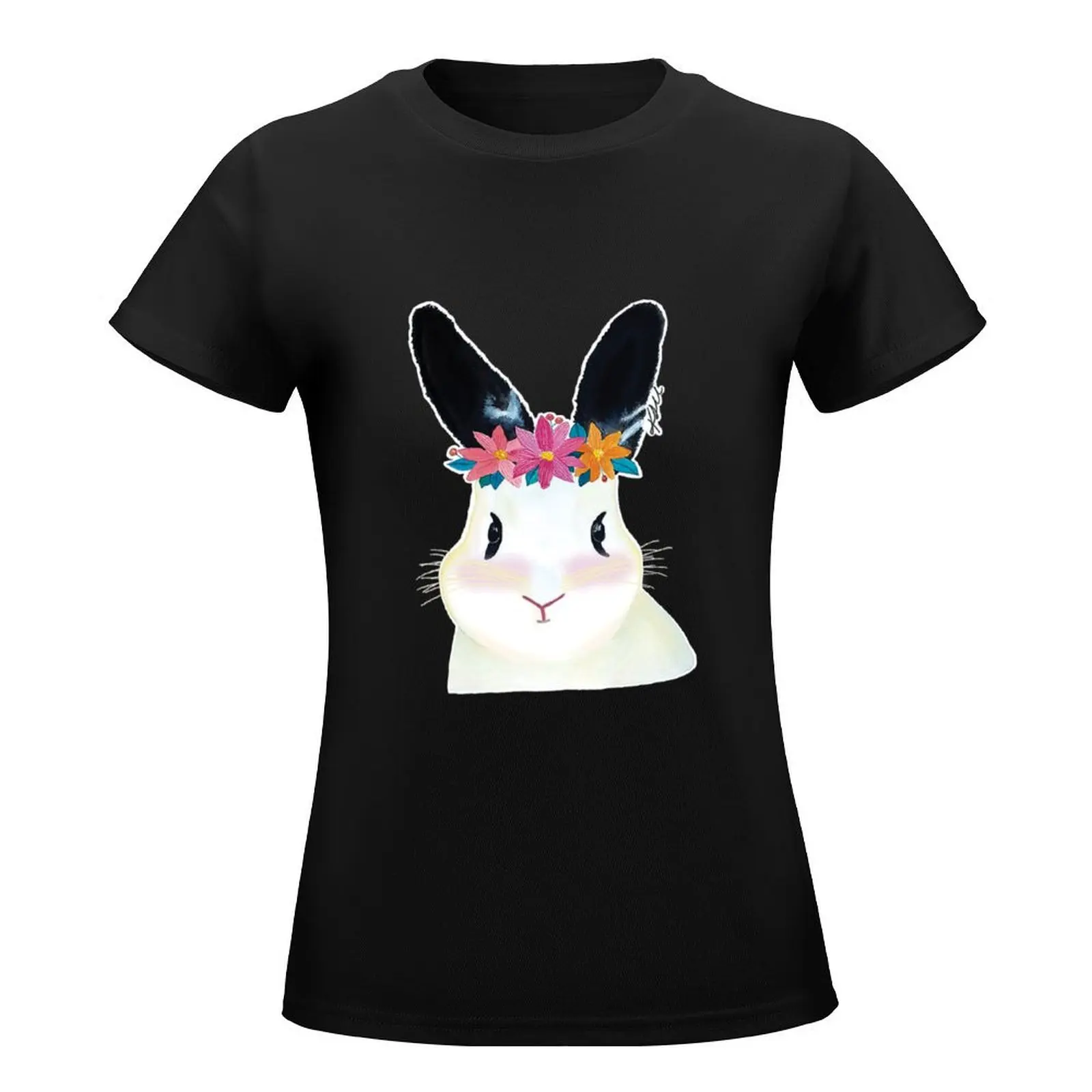 Mochi the bunny T-Shirt Female clothing aesthetic clothes funny cropped t shirts for Women