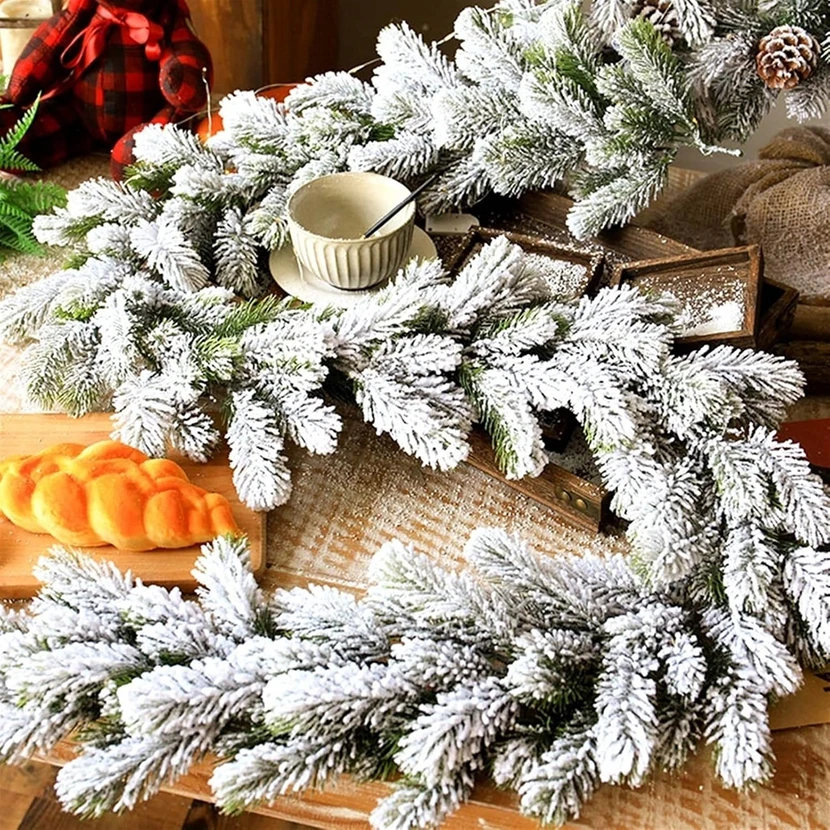 

Artificial Plants Rattan New Year Christmas Pine Tree Garland Home Table Board Fireplace Outdoor Garden Party Decor Rattan Wall