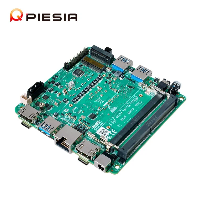 Piesia NUC Mini PC Board 13th 12th Core I7 I5 12450H 2*DDR5 2*HD/TYPE-C RS232 4k Display Industrial Robot Arm Motherboard