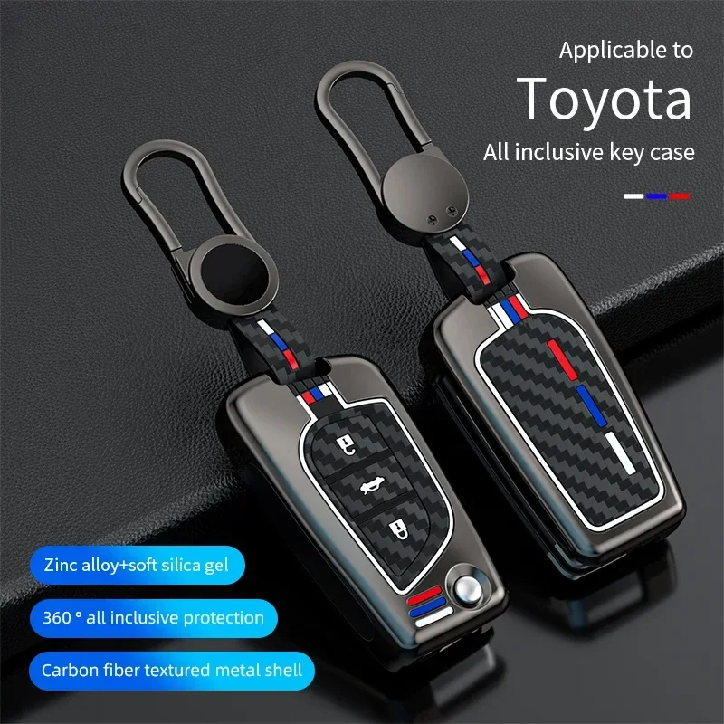 Zinc Alloy Car Remote Key Case Full Cover Holder For Toyota Auris Corolla Reiz Avensis Verso Yaris Aygo Rav4 Scion TC IM 2015