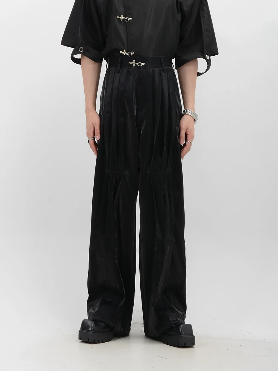 Deconstructed Metal Buckles Avant-Garde Style Pants Casual Straight Pants