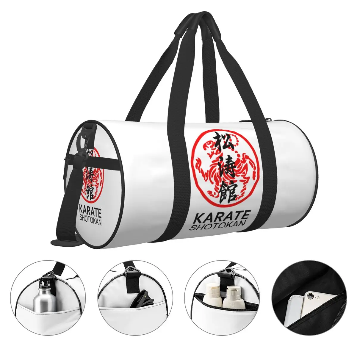 Karates Symbol Gym Bag Taekwondo Weekend Sports Bags Large Swimming Design Handbag Novelty Fitness Bag For Male Female