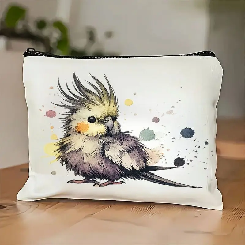 

A Cute Parrot Makeup Bag - A Lovely Multifunctional Zipper Pouch For Women, Jewelry Storage Bag