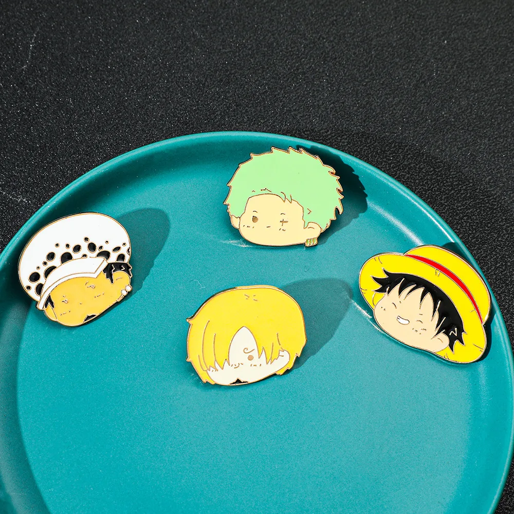 Japanese Classic Anime Cartoon Character Series Q-Version Enamel Metal Pin Badges Clothing Hats Accessories Decorations