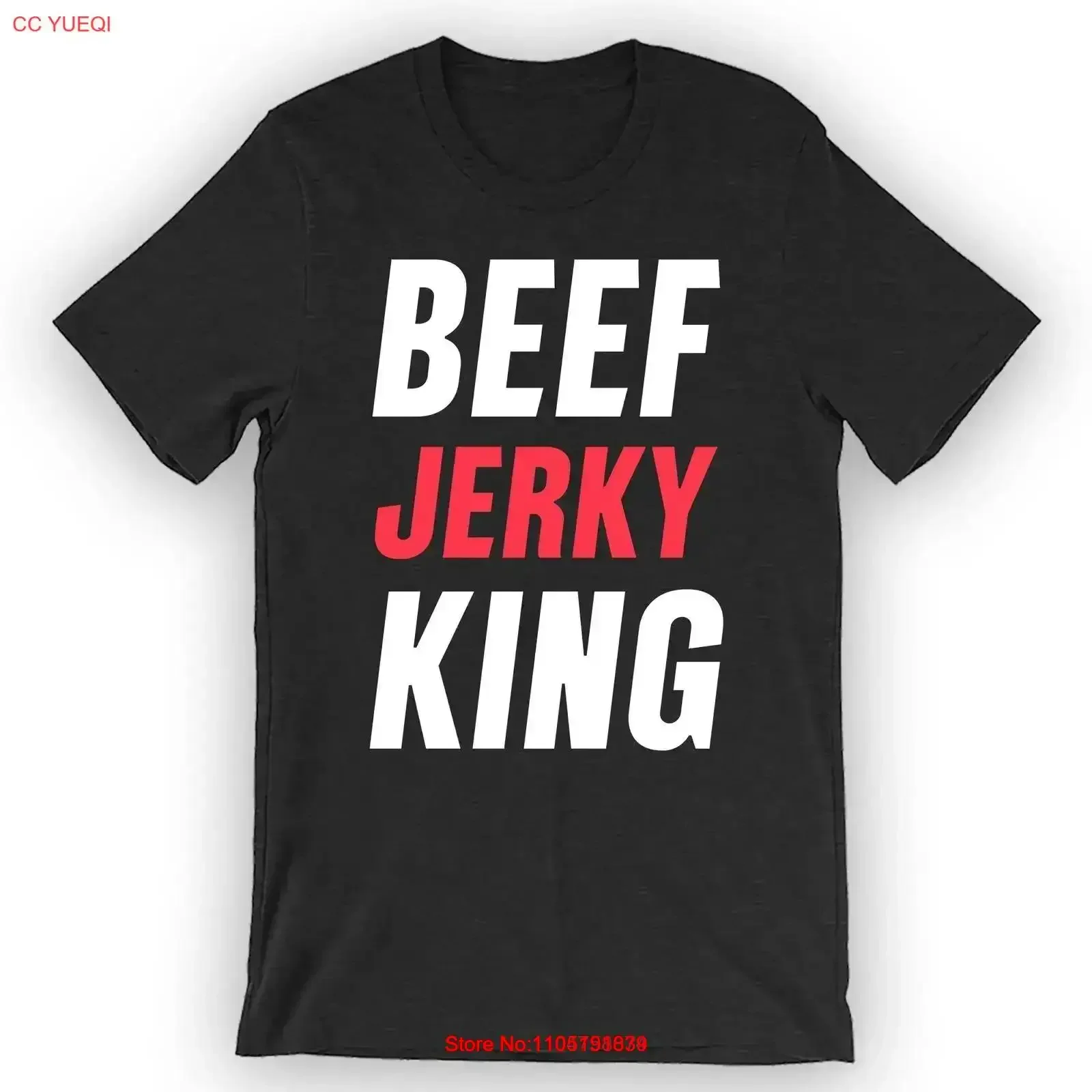 تي شيرت Beef Jerky King تي شيرت عتيق مصمم جرافيك مغسول وجيد التهوية ملابس علوية للارتداء اليومي أزياء ممتدة