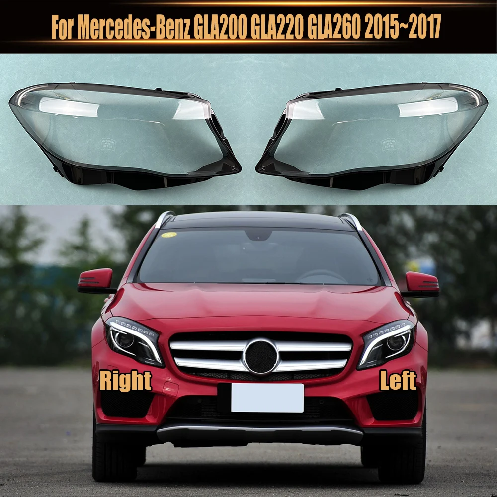 

For Mercedes-Benz GLA200 GLA220 GLA260 2015~2017 Lampshade Headlamp Cover Lamp Shell Mask Headlight Shade Plexiglass