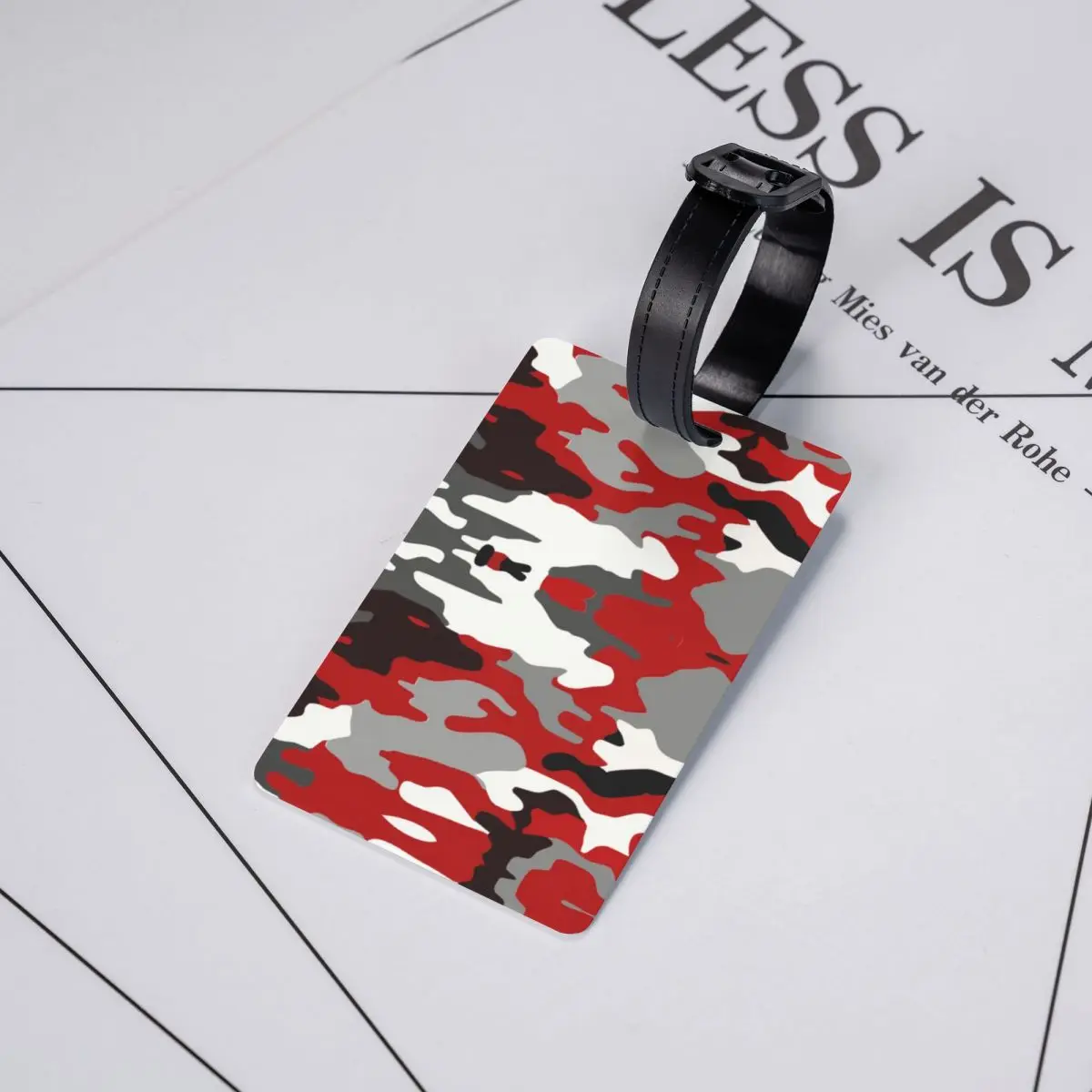 Etiqueta de camuflaje roja personalizada para equipaje, Protección de Privacidad, etiquetas de equipaje de camuflaje militar del ejército, etiquetas para bolsas de viaje, Maleta