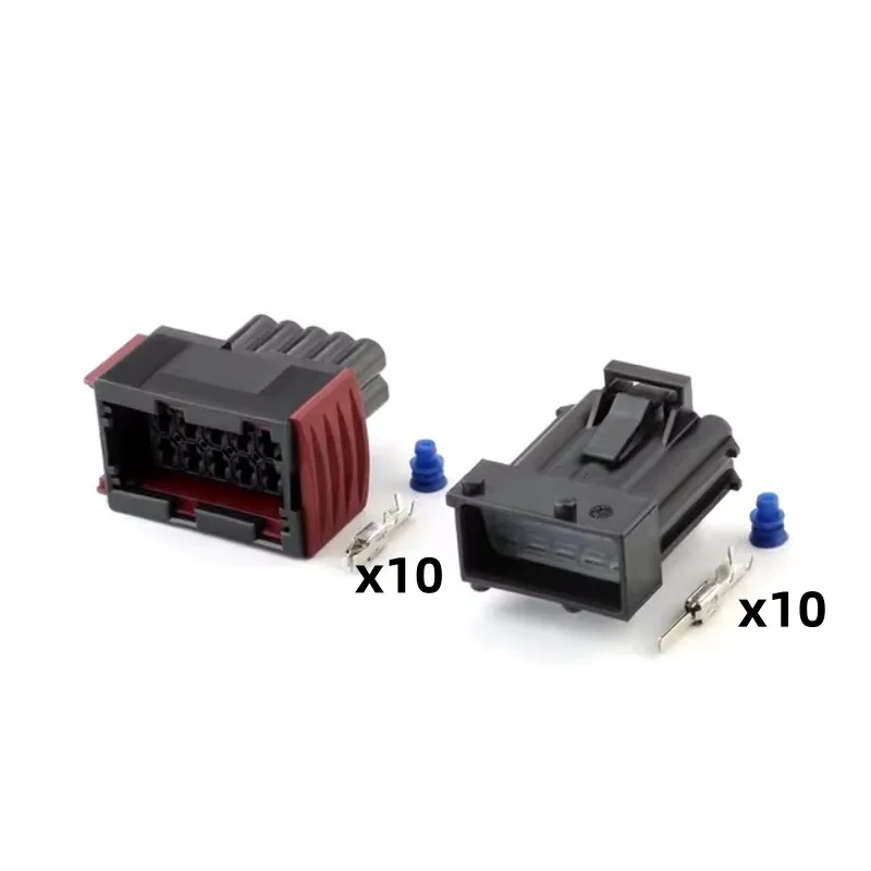 1set 1-965423-1/1-967240-1 Connector Macho Y Hembra Impermeable De 10 Clavijas Para Montaje De Faros De Automóvil