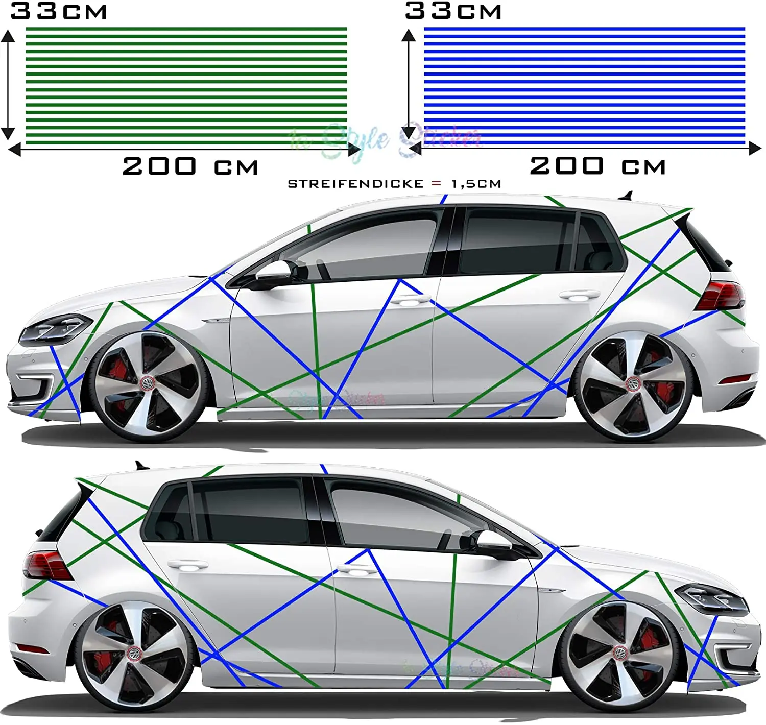 

1A Style Sticker Strip Sticker Car Decorative Strips Film Car Decoration Side Sticker Set Car Design Car Tattoo