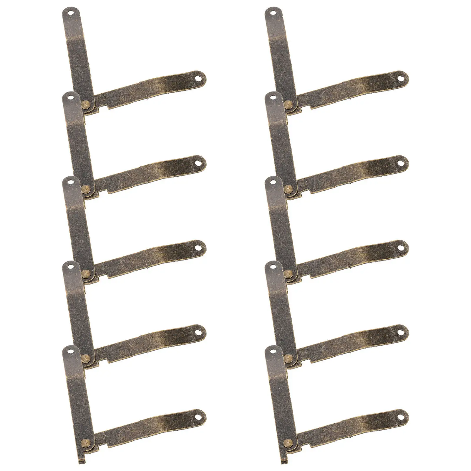 10Pcs Silent Smooth Operation Metal Cabinet Hinges for Wooden Boxes Packing Chests DIY Craft Projects Small Vintage Style Hinges
