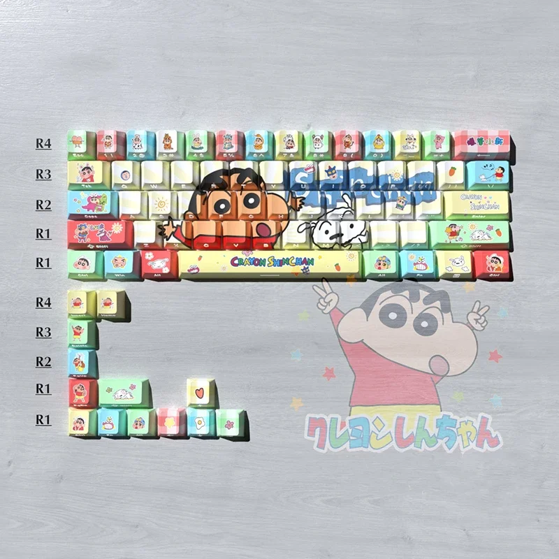 74 Keys Keycaps Set for Mechanical Keyboards Cartoon Crayon Shin-chan Theme Keycaps High Quality PBT Material Durable Keycap - Image 2