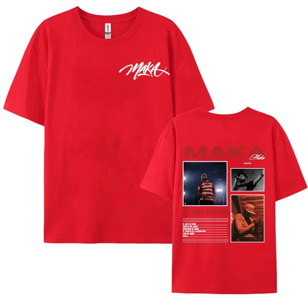Camisetas con estampado de doble cara del rapero Maka Aura Tour 2025, camiseta informal Vintage para hombres y mujeres, gran oferta
