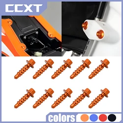 10Pcs CNC Aluminum Self Tapping Screw Bolts Kit For Husqvarna FE TE FC TC FX TX For KTM EXC EXCF XC XCF XCW SX SXF 2004-2022