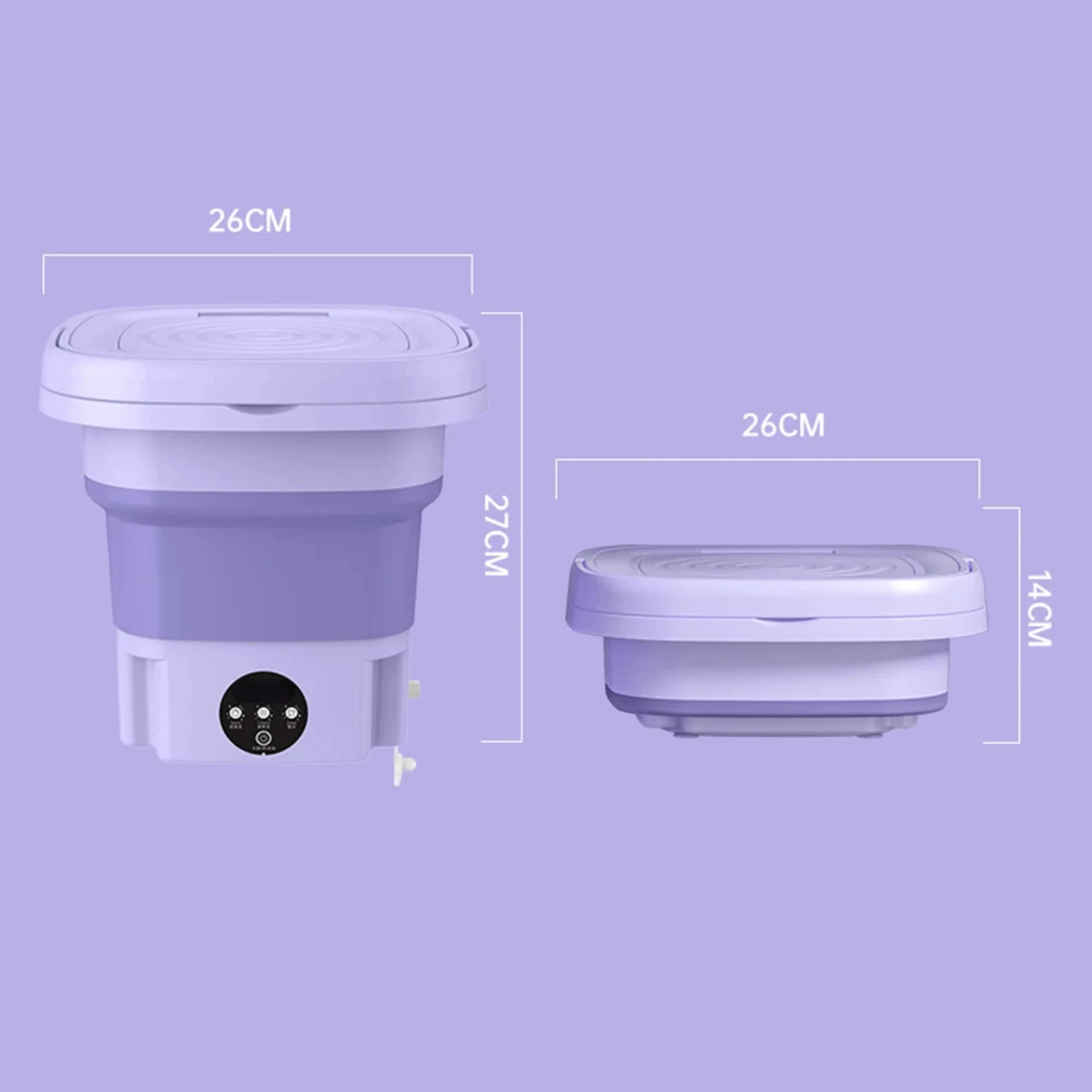 Máquina de lavar portátil e eficiente, mini lavadora com plugue UE e Reino Unido para conveniência e P, verde e roxo, novo compacto