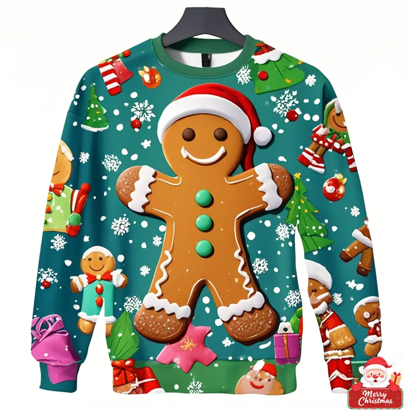 موضة الزنجبيل رجل البلوز القبيح للنساء ملابس الهيب هوب حفلة الرجال بلوزات عادية عيد الميلاد البلوفرات رياضية