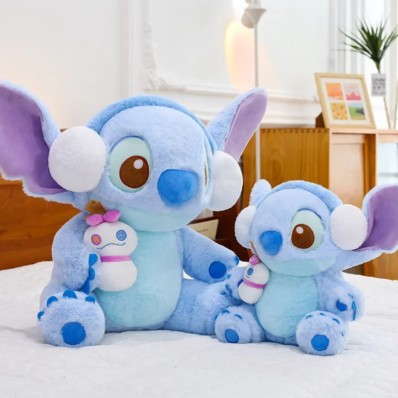 Pluszaki Disney Lilo & Stitch Kawaii Anime Lalki Stitch Angel 40-80cm Miękka Wypchana Poduszka Prezent Świąteczny dla Dzieci