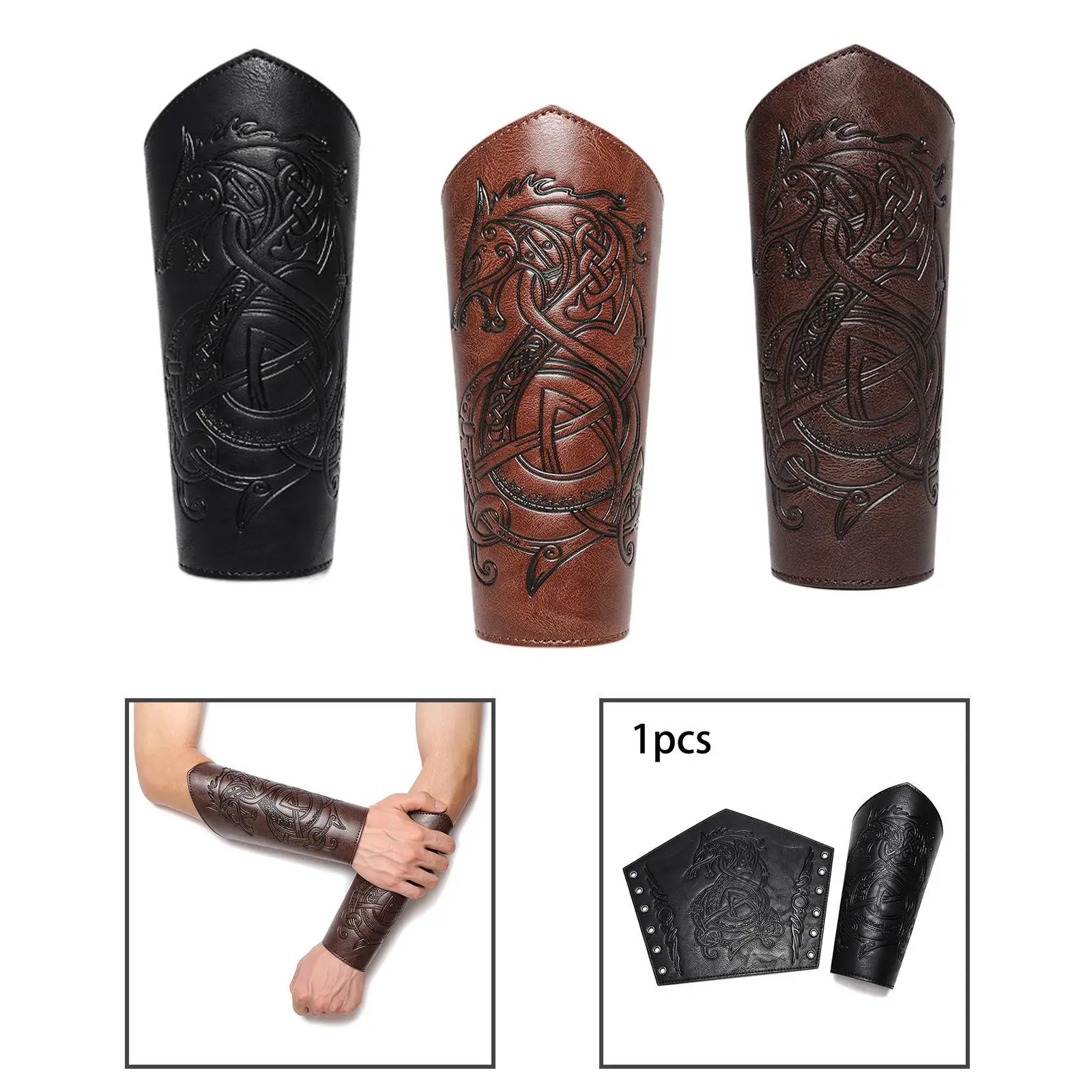 

Браслет из искусственной кожи с широкими манжетами, реквизит для костюма в стиле стимпанк для взрослых