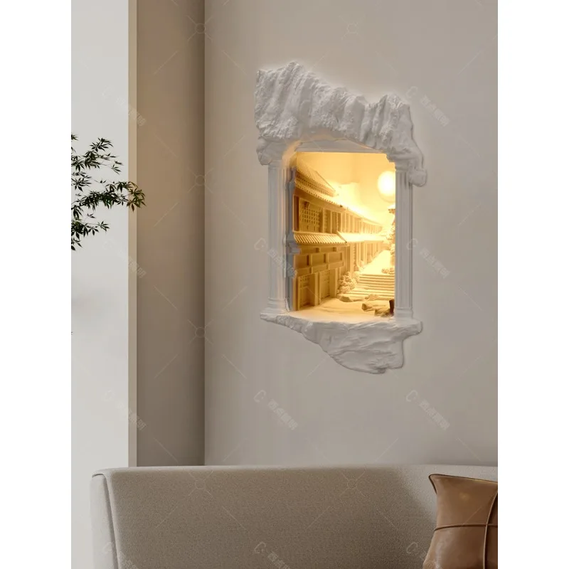 Sunset ancient city embedded wall lamp gypsum lamp embedded living room staircase corridor buried corner sensor corner lamp