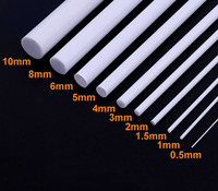 5-50pcs Length 25cm(250mm) Solid ABS Round Rod Plastic Tube Pipe Diameter 1/2/3/4/5/6mm DIY Material for Model Part Accessories
