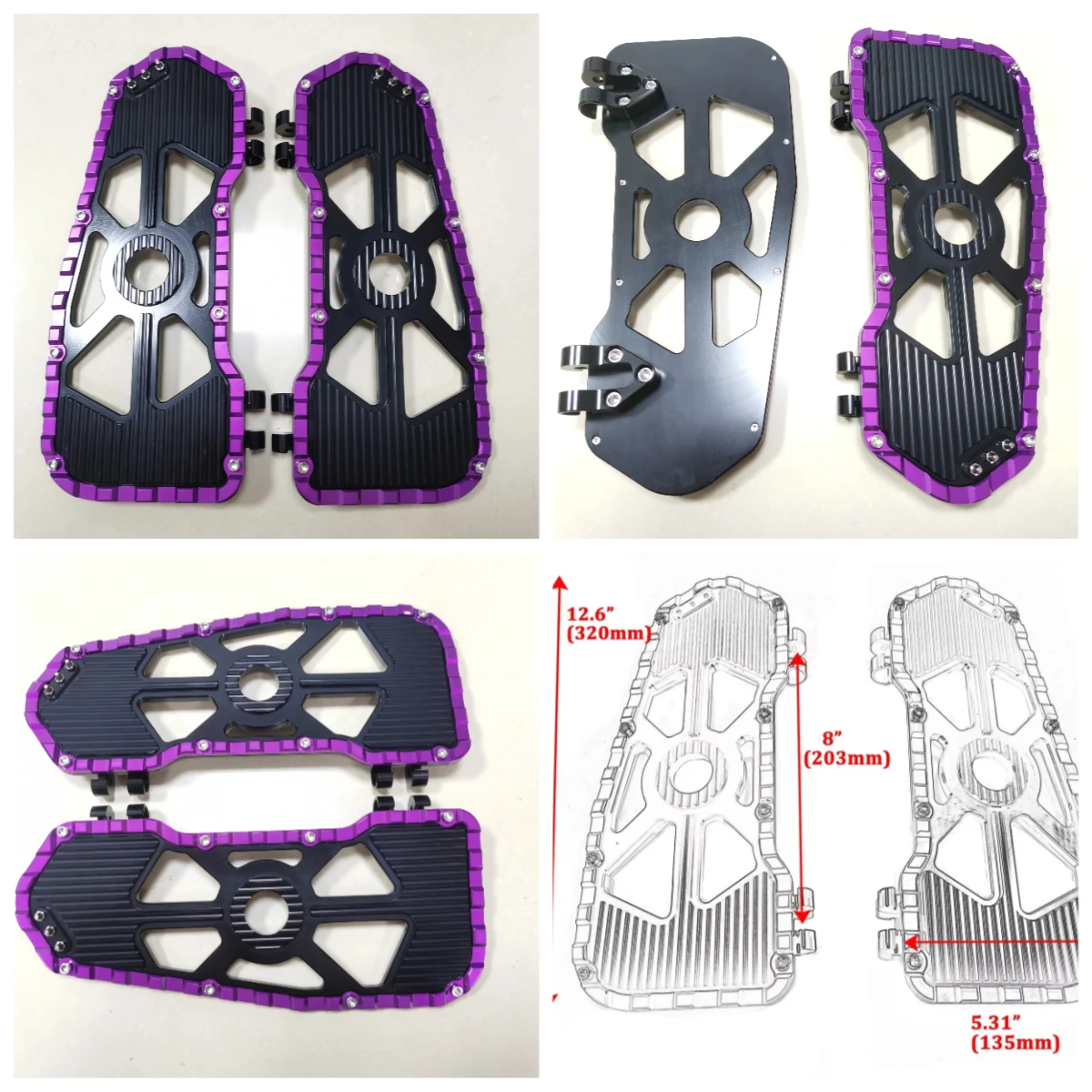 Motorcycle Front Driver Footboard Floorboard For Harley Road King Glide Ultra Electra Street Classic FLHTCU Softail Deluxe FLSTN