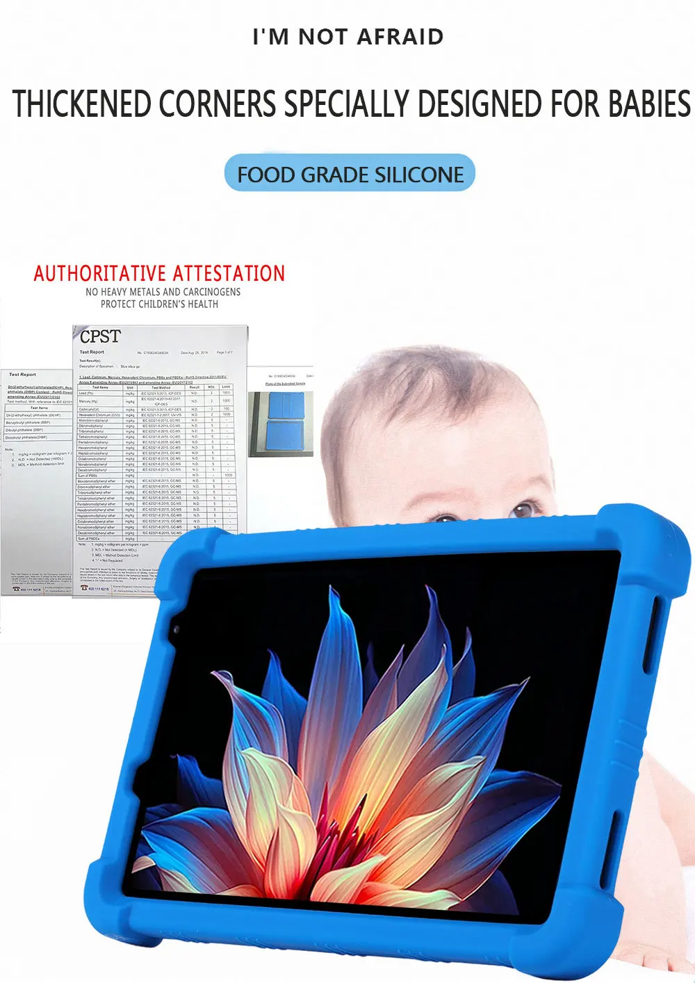 Silikonhülle für Blackview ZENO1 8 Zoll Tablet, stoßfeste Schutzhülle mit Ständer, TPU-Ganzkörper-Fallschutz – Detail 4