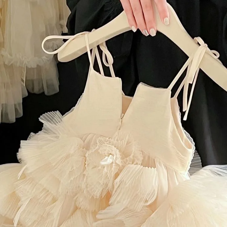 Korean Children Clothing Girls Summer Princess Dress High-end and Stylish Baby Mesh Dress Children Princess Fluffy Dress