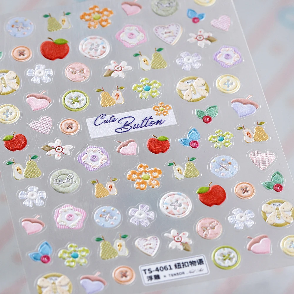 Cute Ice Cream 5D Nail Art Stickers Juicy Watermelon Bowknot Frosty Ice Blocks Jelly Summer Self Adhesive Manicure Decal DIY