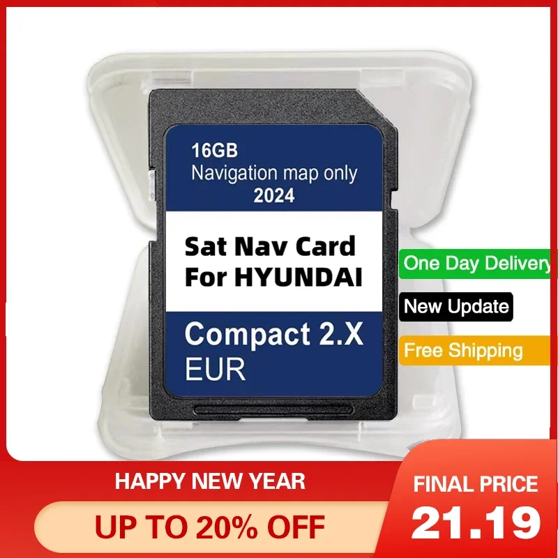 for Hyundai Compact 2.X 16GB 2024 GPS SD Card for Hyundai H1/i20/Santa Fe/Grand Santa Fe/Tucson Navigation GEN2 UK EU 2024 Map