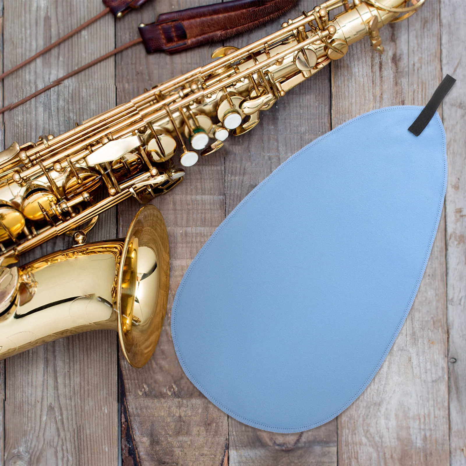 

Cleaning Cloth Saxophone Kit Musical Instrument Pipe Blue Microfiber Tarnishing for Flute