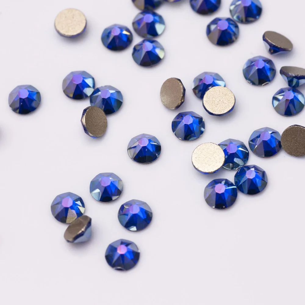 Pubrilex 2088NOHF 8 Große 8 Kleine Effekt AB Farbe Strass Kristallnägel Flache Rückseite Strasssteine für Nagelkunst und Kleidungsdekorationen – Detail 5