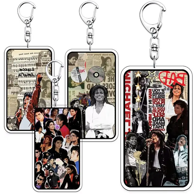 6cm Michael Jackson King of Pop Acryl-Schlüsselanhänger Taschen-Deko Schlüsselring Idol MJ Schlüsselkette Freunde Sammler Fan Geburtstagsgeschenke