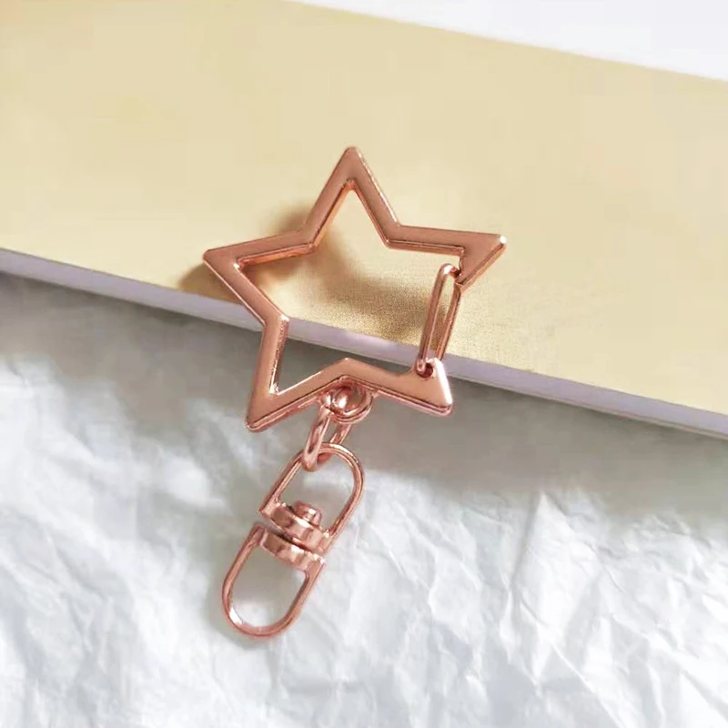 10pcs Diy Star Shape Metal Buckles Swivel Irregular Solid Color Hooks Clips For Bag Keychain Craft Making Handmade Accessories