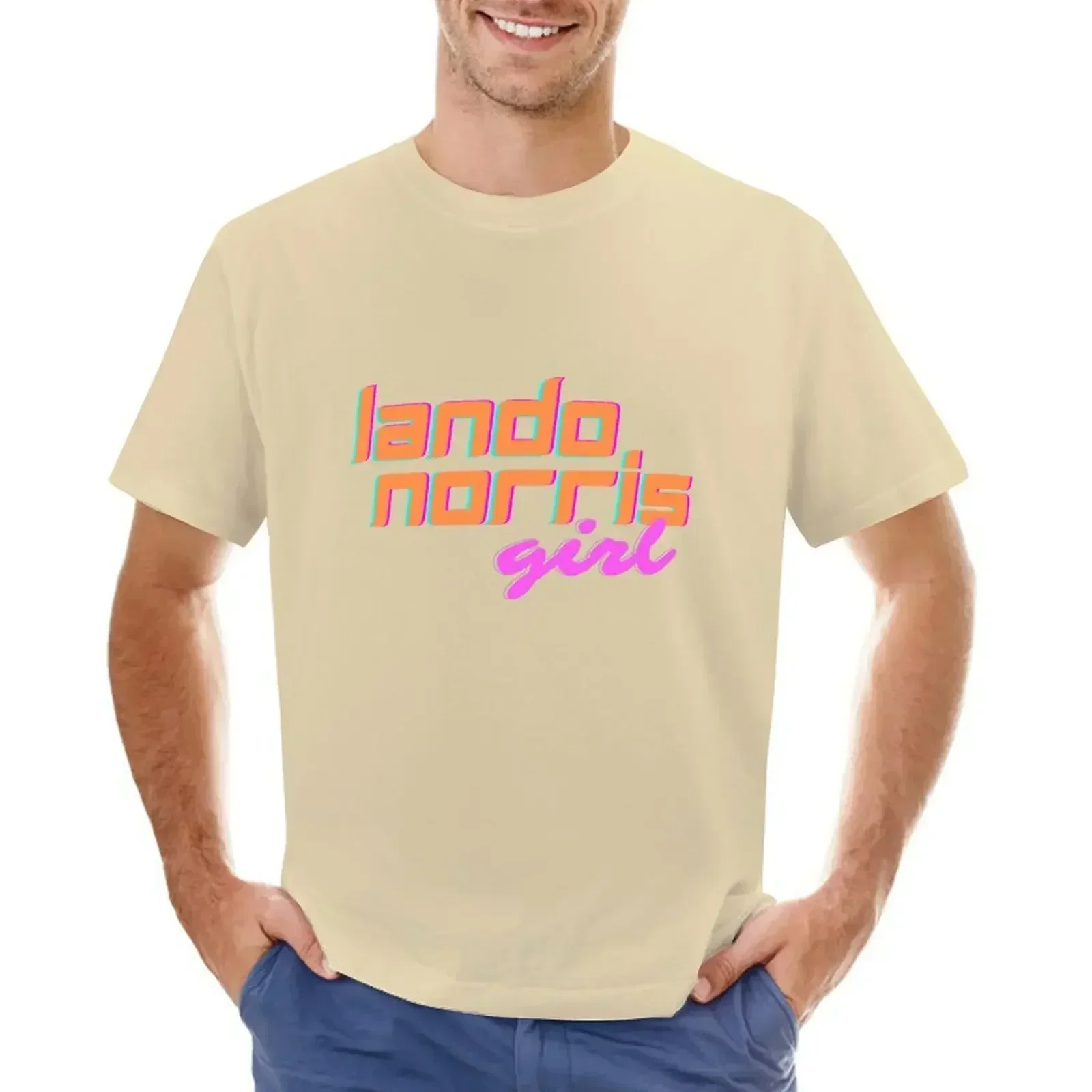 T-shirt imprimé animal pour homme, vêtement Harajuku, Lando Norris, grande taille