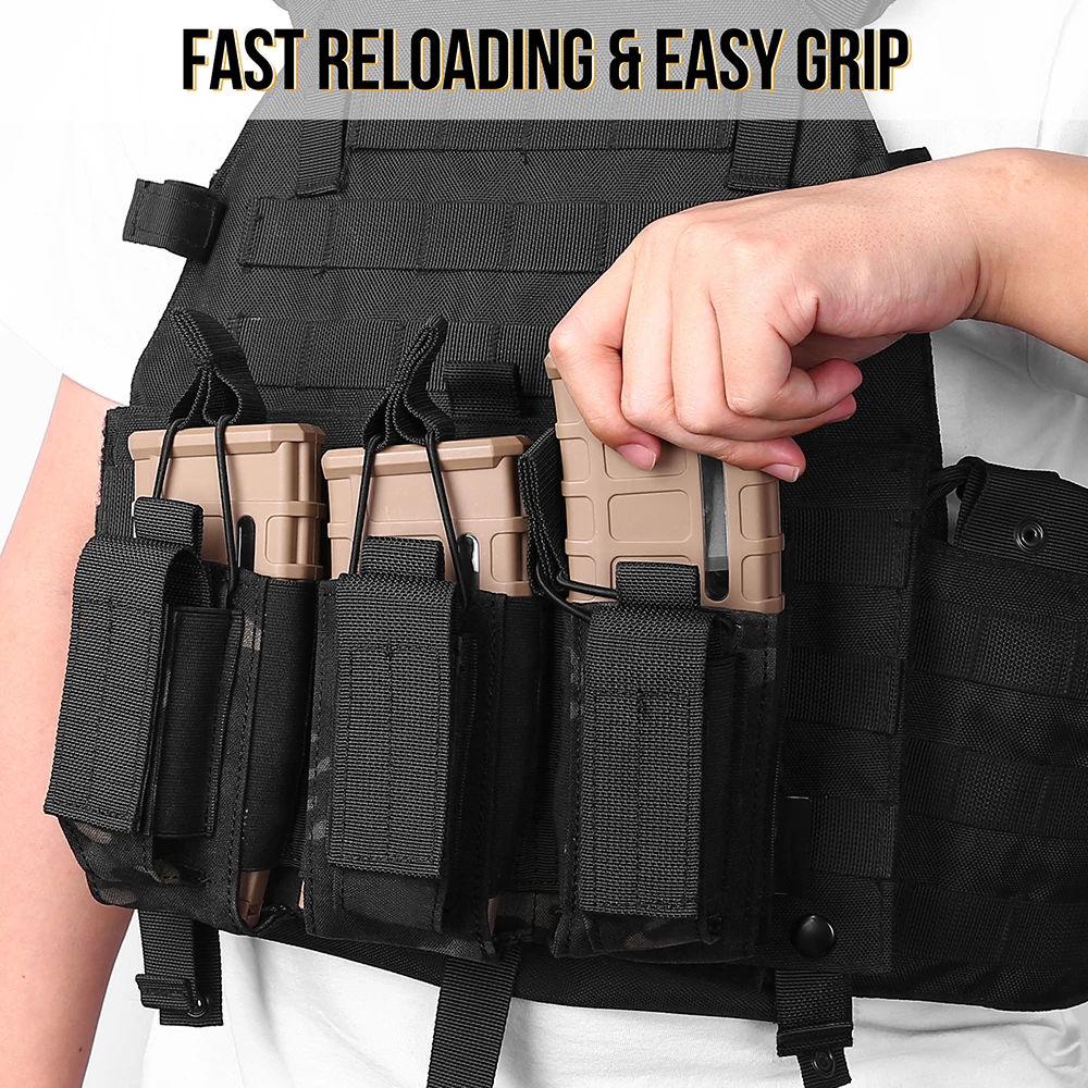 Taktische Molle Magazintasche Taktische Tasche Einzel/Doppel/Dreifach Gewehr Pistole Mag Pouch 2-Schicht Patrone Halter für M4 M14 M16
