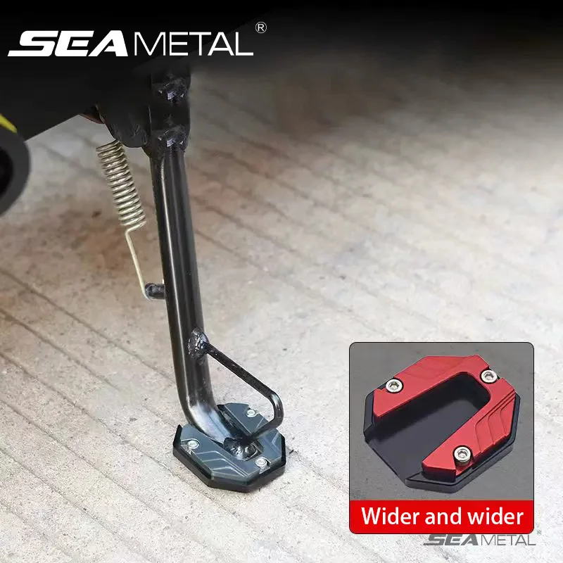 SEMETAL Motorcycles Side Stand Support Extended Pad Bicycle Side Step Covers For Motorcycle Stopping Steady Autocycle Accessory