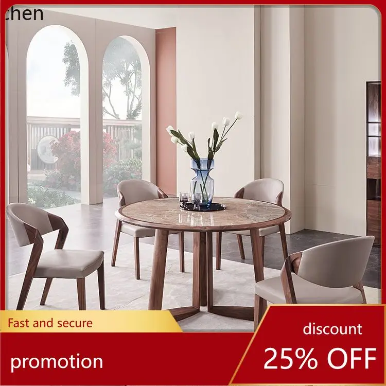 ZML Dining Table Creative Solid Wood Round Dining Table High-end Round Table