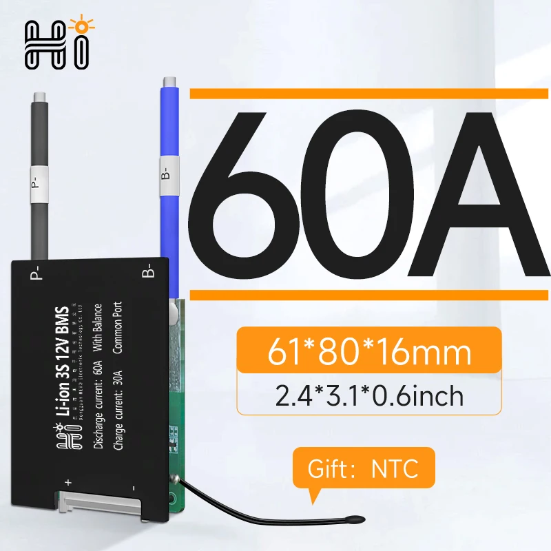 BMS 3S-16S 60A With Balance Li-ion Lithium Battery Charger Protection Board Battery BMS Function E-bike