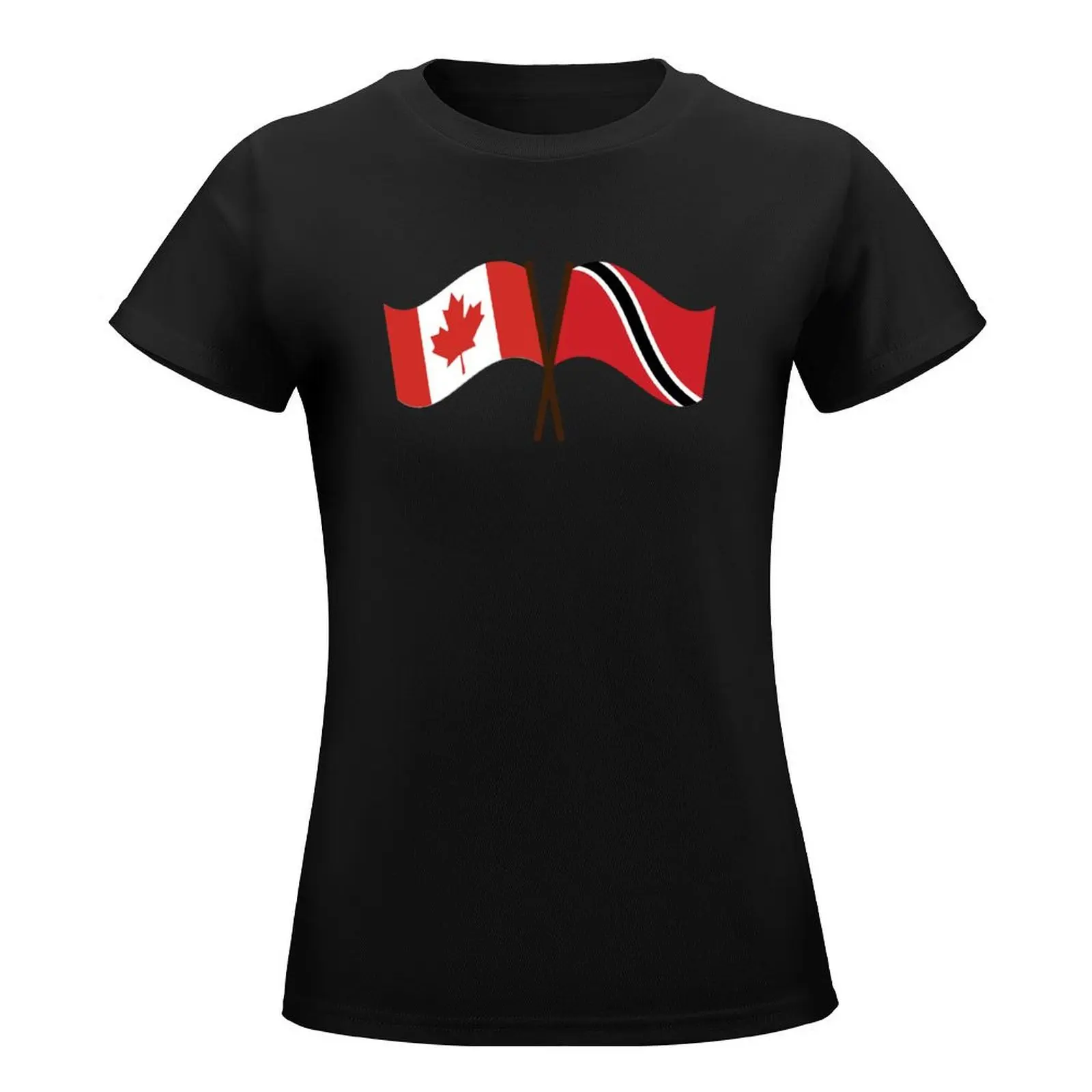 Trinidad and Tobago Canada Unity Flags T-Shirt korean fashion customizeds summer clothes for Women