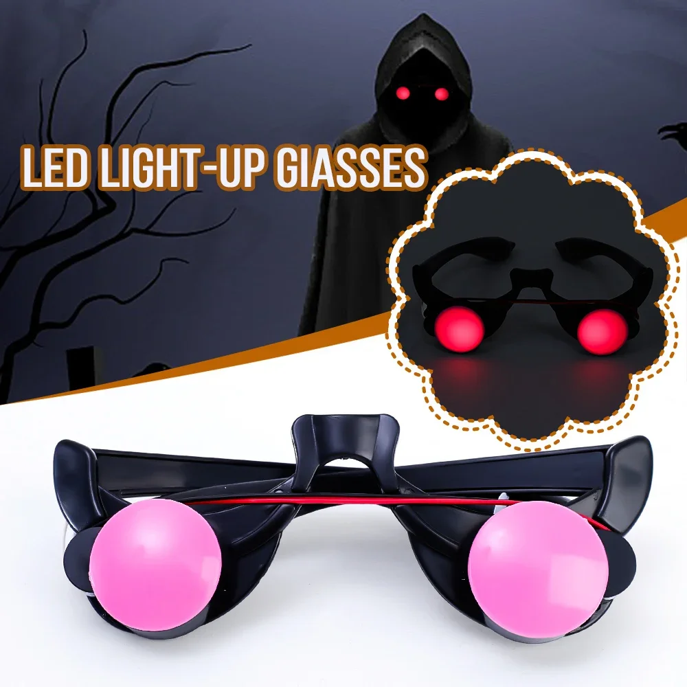 Halloween Leuchtende Gläser Cos Play Party Tragbare Led Leuchtende Lustige Clown Coole Rote Laser Augen Masken Karneval Requisiten