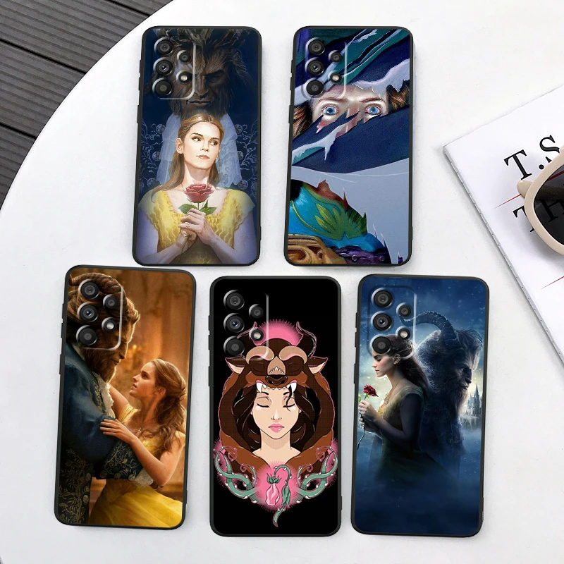 Disney Beauty Beast Belle For Samsung A53 A52 A33 A32 A51 A71 A21S A13 A73 A55 A22 A23 A35 A72 A54 A12 5G Black Cover