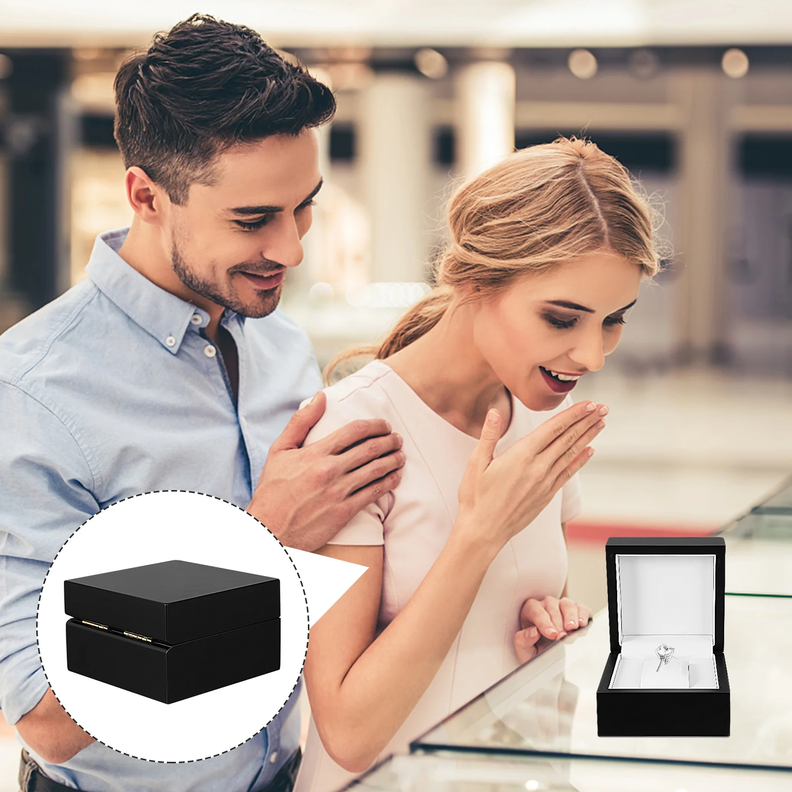 

1Pcs Watch Jewelry Box Wooden Storage Case Elegant Organizer for Watches Rings Bracelets Gift Watch Jewelry Box