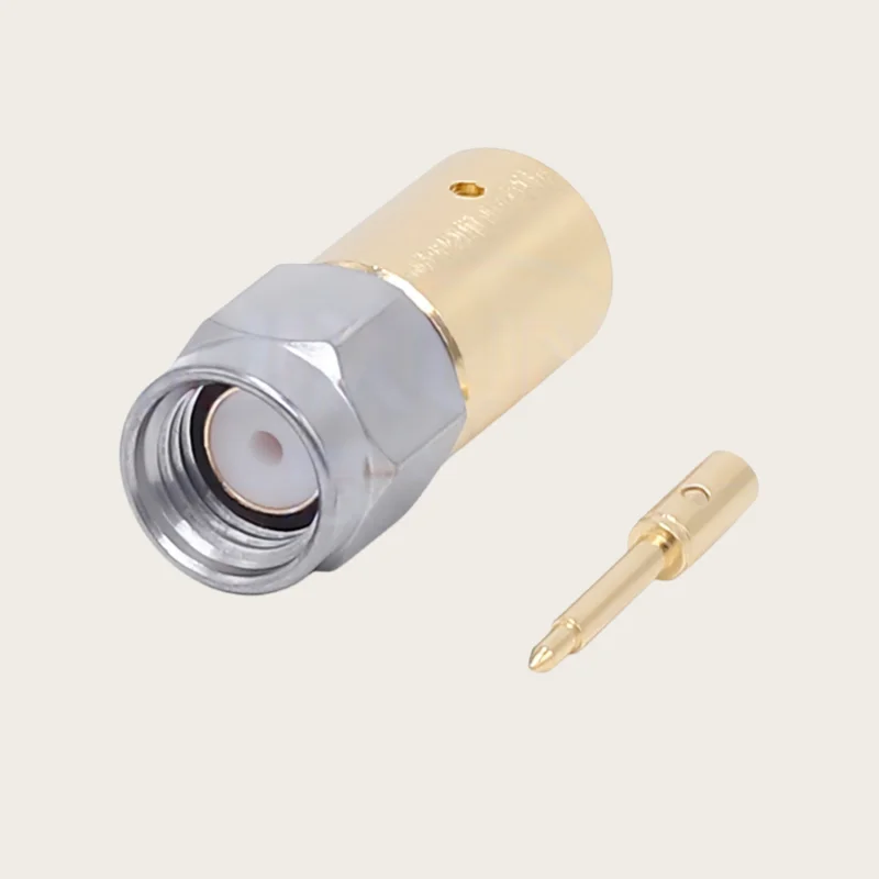 SMA-JB5G SMA male stainless steel screw sleeve welding RG401 670-250 semi-flexible -5 wire 18G connector