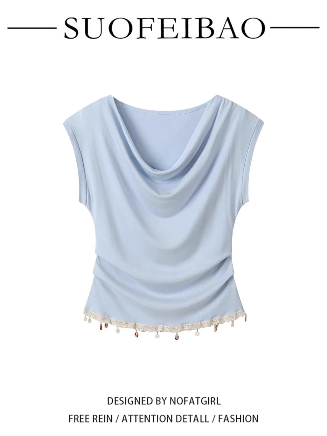 

Женская футболка с короткими рукавами и кружевной отделкой Pure Desire, облегающий крой, дизайн с высокой талией, повседневная одежда, топ в корейском стиле, летняя мода